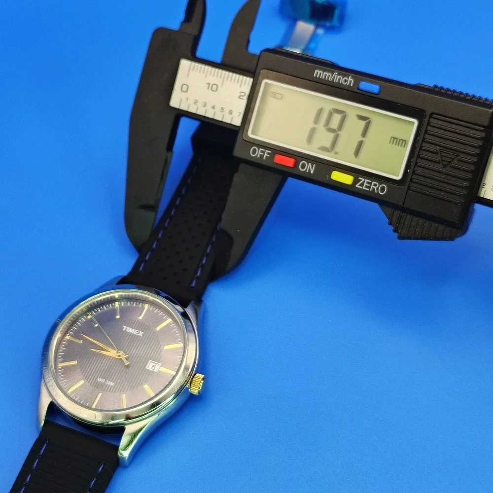 2016 Timex Date 39mm Men's Quartz Watch New Rubber Strap SS Deployment Clasp‎